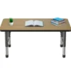 30" x 48" Rectangle Activity Table with Adjustable Chunky Legs - Pasadena Oak/Black