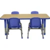 24" x 48" Rectangle Activity Table with Adjustable Tiny Tot Legs - Maple/Blue