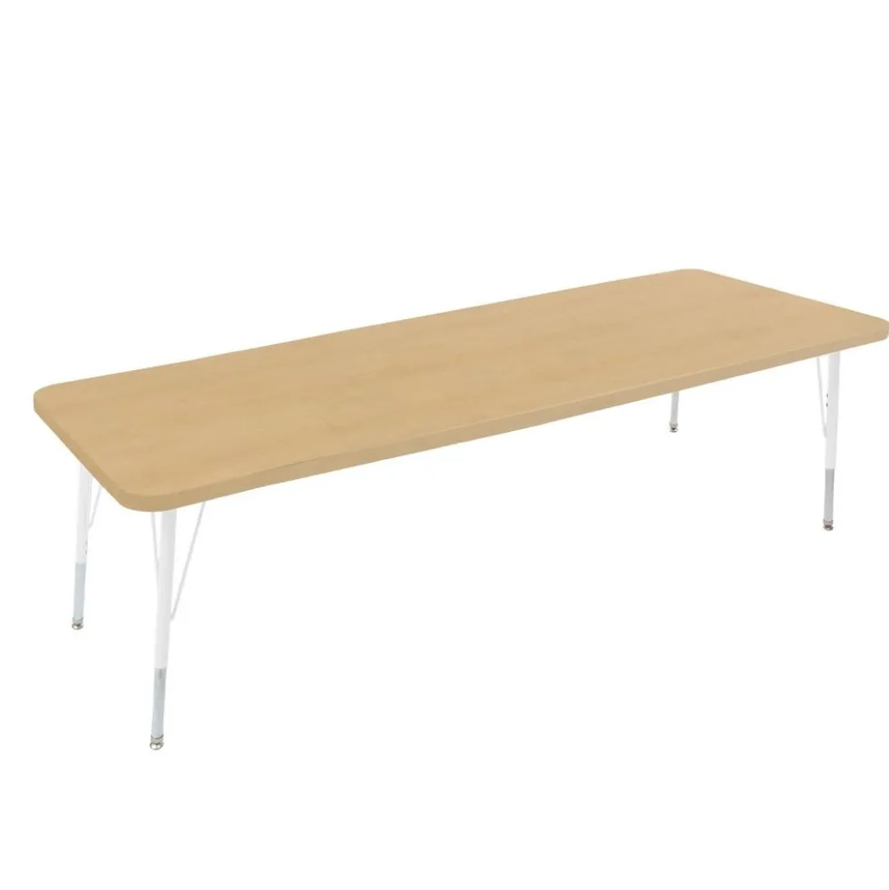 30" x 72" Rectangle La Madera Activity Table with Standard Legs - Maple/White