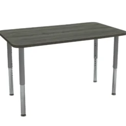 24" x 48" Rectangle La Madera Activity Table with Adjustable Super Legs - Gray Wood/Silver
