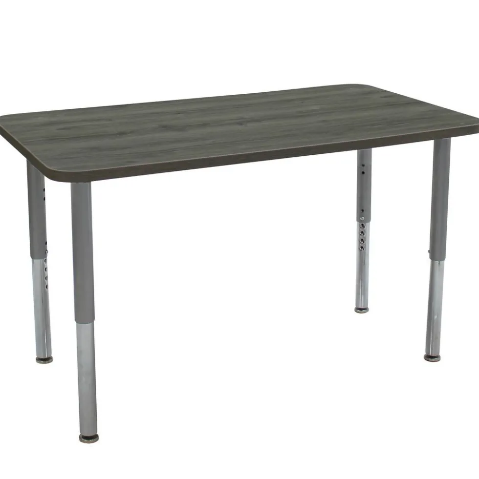 24" x 48" Rectangle La Madera Activity Table with Adjustable Super Legs - Gray Wood/Silver