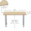 24" x 48" Rectangle La Madera Activity Table with Adjustable Super Legs - Light Gray Wood/Silver