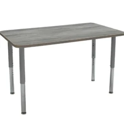 24" x 48" Rectangle La Madera Activity Table with Adjustable Super Legs - Light Gray Wood/Silver