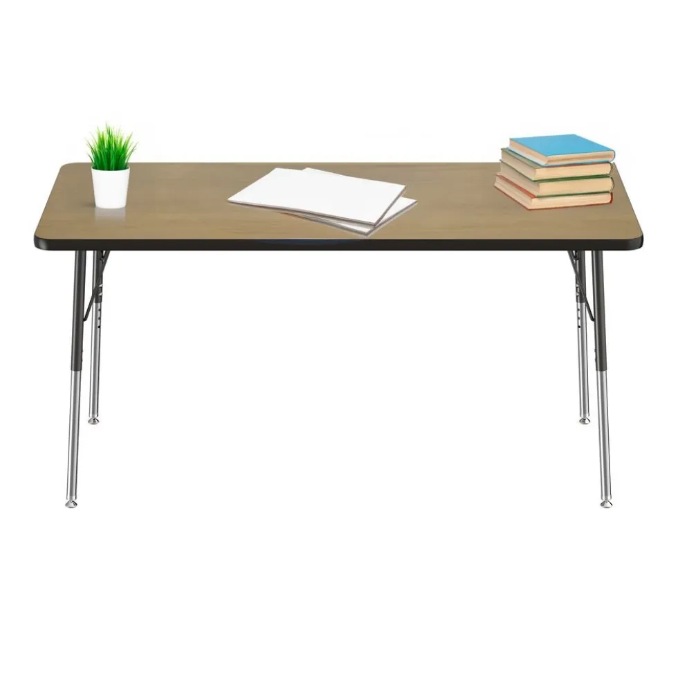 30" x 60" Rectangle Table with Adjustable Swivel Glide Legs - Pasadena Oak/Black