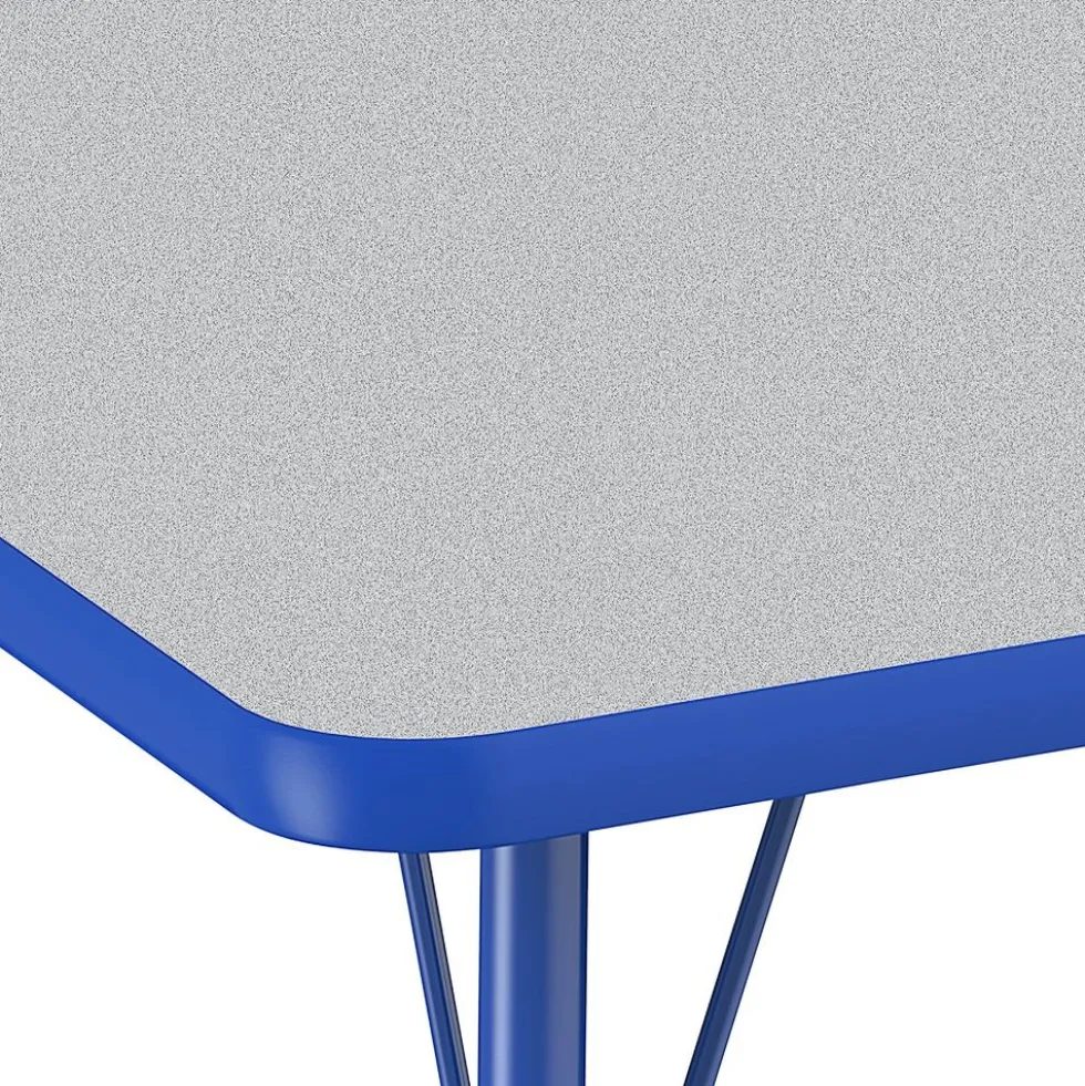 18" x 30" Rectangle Table with Adjustable Swivel Glide Legs - Gray/Blue