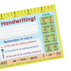 Zaner-Bloser First Grade Two-Sided Cardstock Desktop Helpers™ with Testing Inserts - Set Of 12