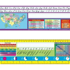 Zaner-Bloser Intermediate Two-Sided Cardstock Desktop Helpers™ with Self-Adhesive Sleeves and Testing Inserts - Set Of 12
