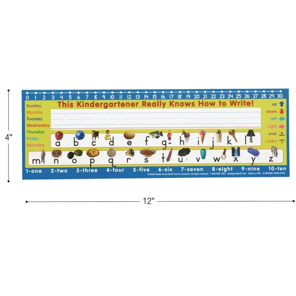Zaner-Bloser Kindergarten Two-Sided Cardstock Desktop Helpers™ with Testing Inserts - Set Of 12