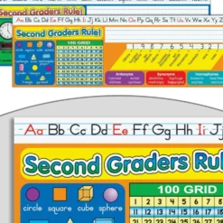 Zaner-Bloser Second Grade Two-Sided Cardstock Desktop Helpers™ with Self-Adhesive Sleeves and Testing Inserts - Set Of 12